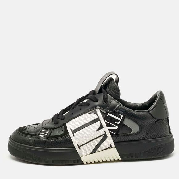 Valentino Black LeatherCanvas And Suede Vl7N Low Top Sneakers Size 40